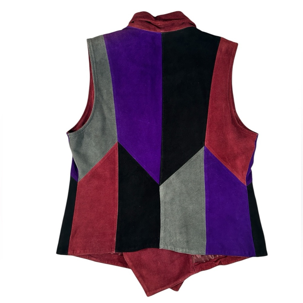 Cusp By Neiman Marcus Multicolor Pieced Suede Stu… - image 2